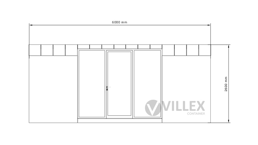 Bürocontainer Villex Standard Wood Pavillon 3.0