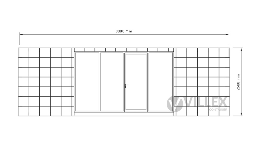 Bürocontainer Villex Ultra Block-Line Grey 2.0