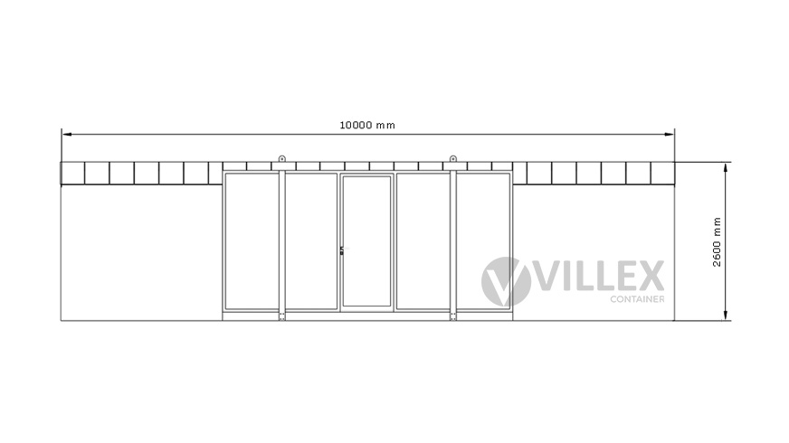 Bürocontainer Villex Ultra Giant Wood Pavillon 3.0
