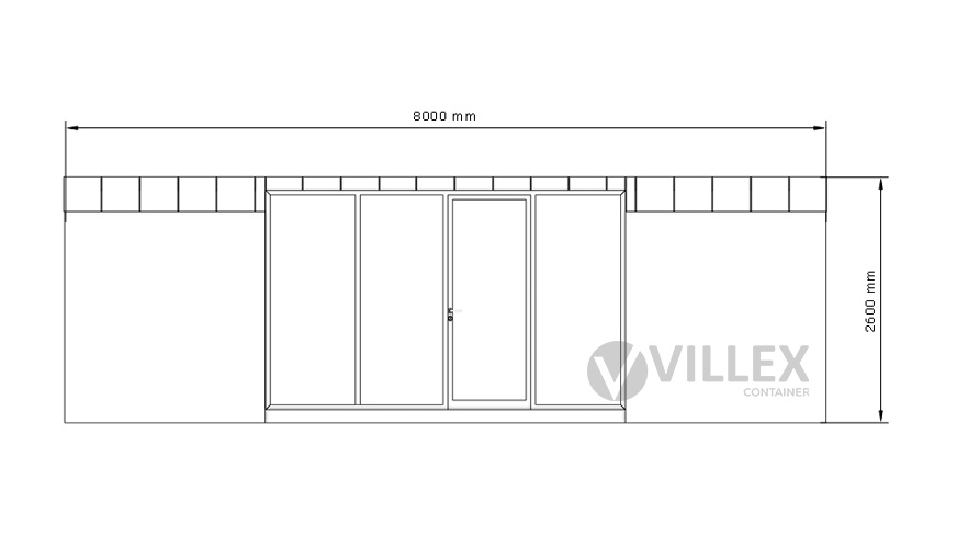 Bürocontainer Villex Ultra Wood Pavillon 3.0